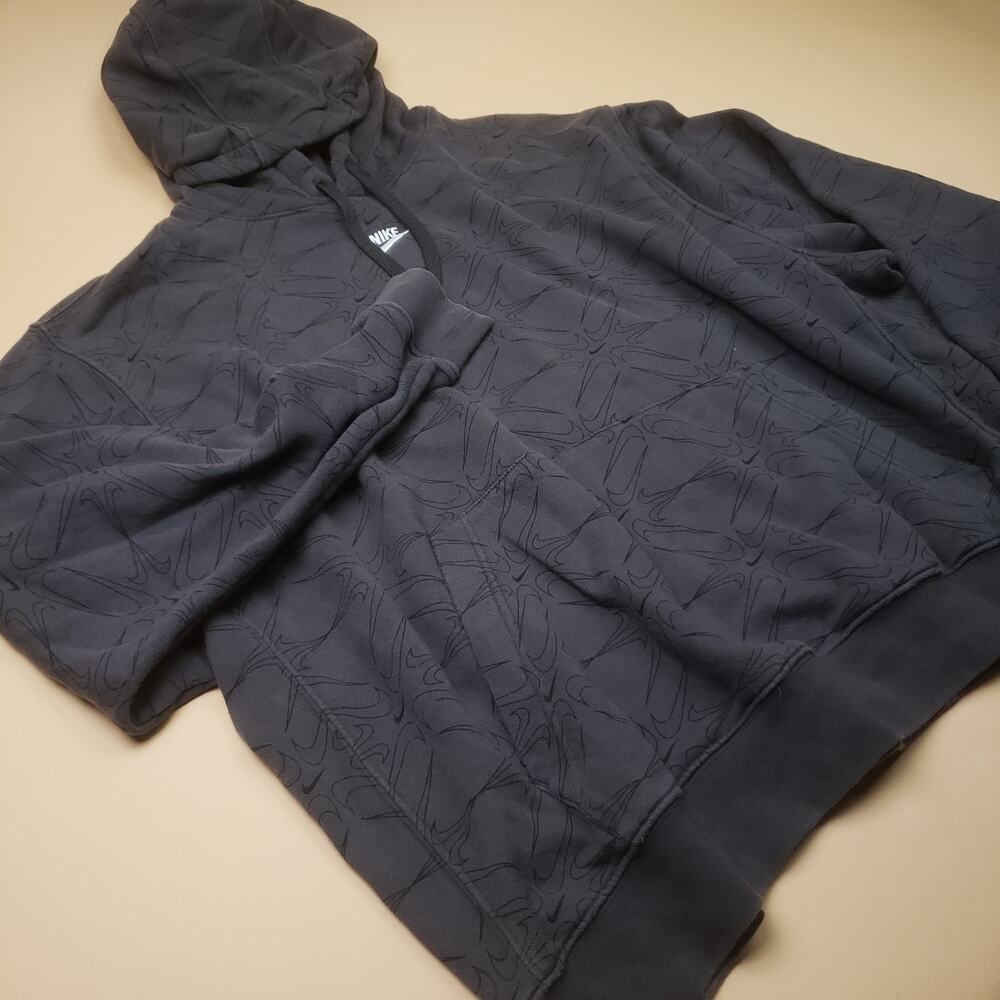 Nike Center Swoosh All Over Print Swoosh Charcoal Gray Pattern Essential Men 2XL - Picture 7 of 11